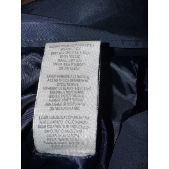 Ann Klein Women's Jacket Long Hooded Coat Navy Blue Belted Medium M - Picture 6 of 10